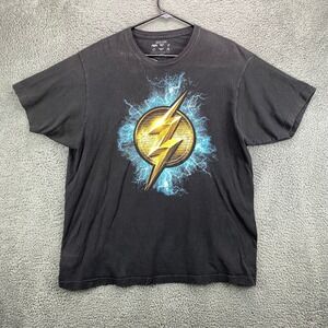 Justice League The‎ Flash T-Shirt XL Black DC Comics Superhero Graphic Tee